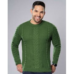 Saco sueter tejido HUGO con cremallera Verde Hombre