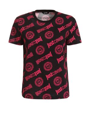 Camiseta t-shirt Just Cavalli varios logos impresos mujer