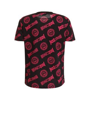 Camiseta t-shirt Just Cavalli varios logos impresos mujer