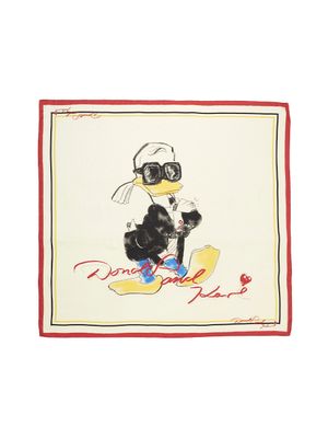Bufanda Karl Lagerfeld con diseño de pato donald y detalles decorativos para mujer