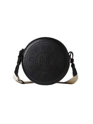 Mini bolso Karl Lagerfeld redondo con elegante logotipo perforado para mujer