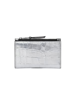 Tarjetero Karl Lagerfeld en cuero con textura de cocodrilo para mujer