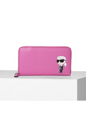 Billetera Karl Lagerfeld en cuero con diseño Ikonik Karl en la parte frontal para mujer