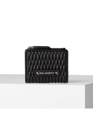 Billetera Karl Lagerfeld acolchada con cierre de cremallera y logotipo Karl para mujer