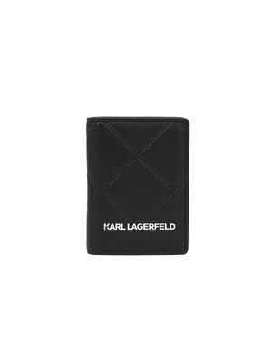 Billetera Karl Lagerfeld de doble pliegue con logotipo para mujer