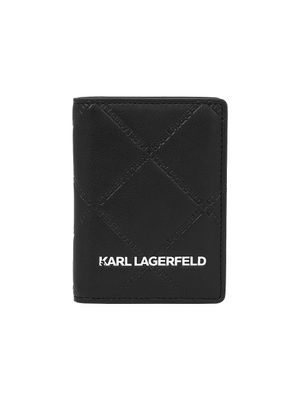 Billetera Karl Lagerfeld de doble pliegue con logotipo para mujer