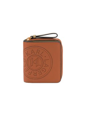 Billetera Karl Lagerfeld de cuero con logotipo perforado para mujer