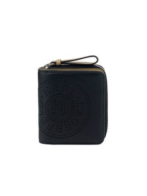 Billetera Karl Lagerfeld de cuero con logotipo perforado para mujer