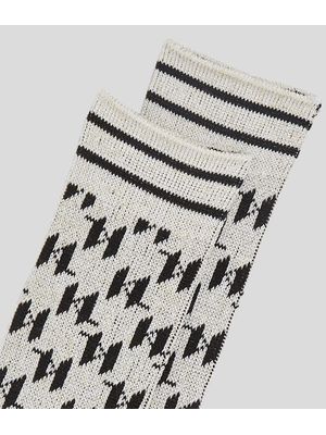 Paquete de dos pares de medias altas Karl Lagerfeld con monograma en relieve para mujer