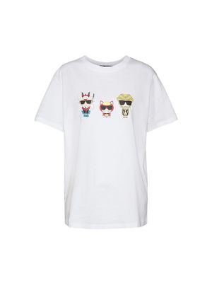 Camiseta Karl Lagerfeld con motivos de karl ikonik y choupette para mujer
