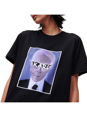 Camiseta Karl Lagerfeld con ilustracion frontal clasica para mujer