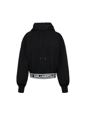 Hoodie Karl Lagerfeld con capucha y logotipo en el dobladillo para mujer