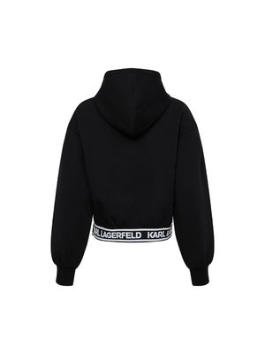 Hoodie Karl Lagerfeld con capucha y logotipo en el dobladillo para mujer