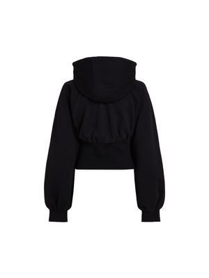 Hoodie corto Karl Lagerfeld con capucha y logo frontal para mujer