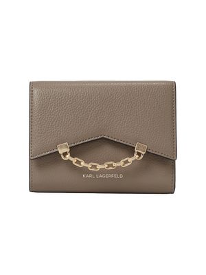 Billetera Karl Lagerfeld en cuero con cadena y múltiples compartimientos para mujer