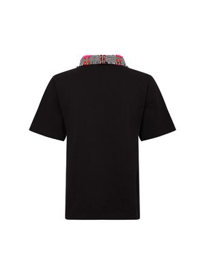 Polo Karl Lagerfeld deportiva con detalles bouclé y cuello en punta para mujer