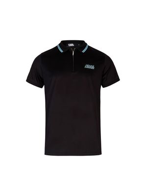 Polo Karl Lagerfeld con logo de marca impreso lateral izquierdo y cierre de cremallera para hombre