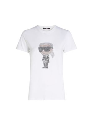 Camiseta Karl Lagerfeld Ikonik con logotipo frontal destacado para mujer