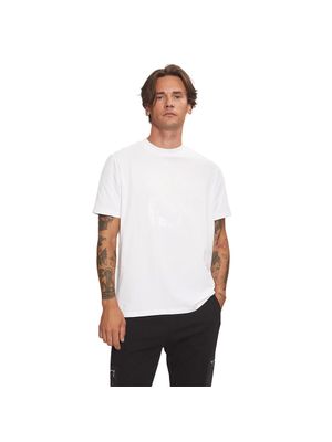 Camiseta Karl Lagerfeld blanca con estampado brillante y cuello redondo para hombre