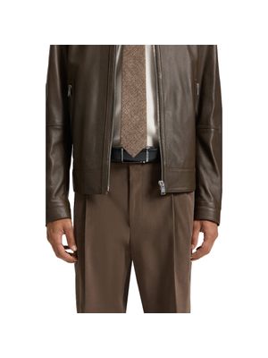 Cinturón automático Hugo de piel italiana con trabilla para el logotipo para hombre