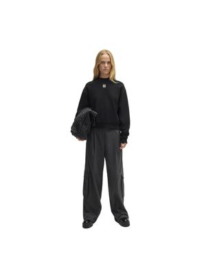 Sudadera Hugo cuello redondo con logo bordado para mujer