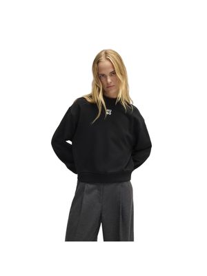Sudadera Hugo cuello redondo con logo bordado para mujer