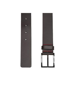 Cinturón Hugo de cuero liso con hebilla metálica para hombre