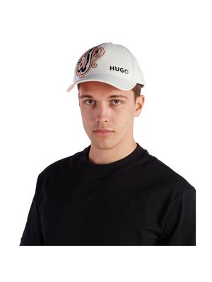 Gorra HUGO con estampado artístico y logo lateral para hombre