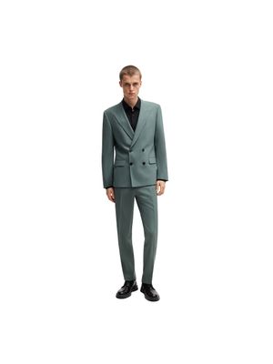 Camisa entallada Hugo de jacquard en mezcla de algodón y lino para hombre