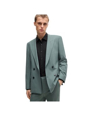 Camisa entallada Hugo de jacquard en mezcla de algodón y lino para hombre