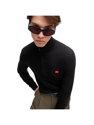 Sweater Hugo con cremallera corta y logotipo bordado para hombre