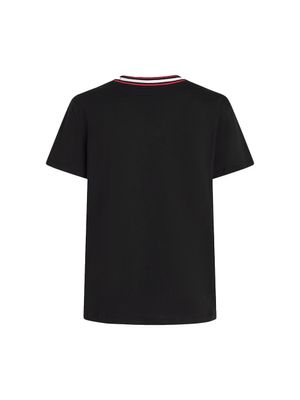 Camiseta Karl Lagerfeld con cuello en V y ribete tricolor para mujer