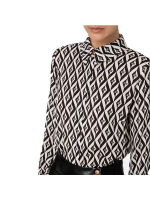 Blusa Elisabetta Franchi con estampado de rombos y diseño sofisticado para mujer