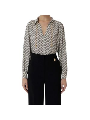 Blusa Elisabetta Franchi con estampado geométrico y detalle de cadena para mujer