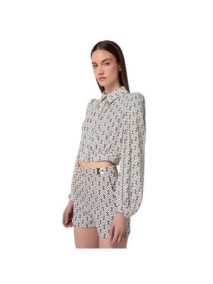 Blusa Elisabetta Franchi con estampado geométrico y diseño sofisticado para mujer