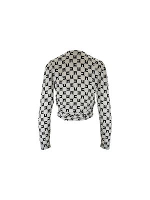 Blusa Elisabetta Franchi con estampado geométrico y lazada lateral para mujer