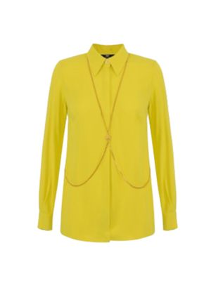 Blusa Elisabetta Franchi tipo camisa con cadena decorativa y diseño elegante para mujer