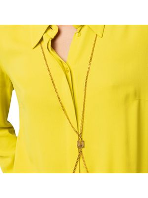 Blusa Elisabetta Franchi tipo camisa con cadena decorativa y diseño elegante para mujer