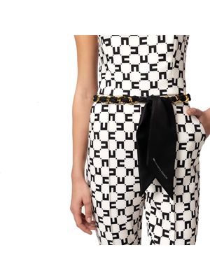 Enterizo Elisabetta Franchi negro con figura en contraste y silueta sofisticada para mujer