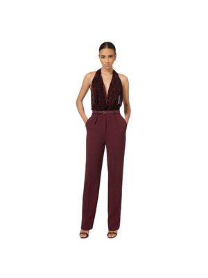 Enterizo Elisabetta Franchi vinotinto con escote halter y silueta sofisticada para mujer