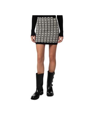 Falda Elisabetta Franchi lápiz con estampado geométrico en contraste para mujer