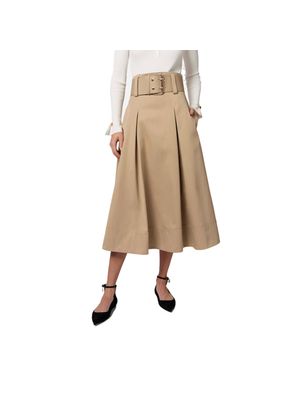 Falda Elisabetta Franchi midi con cinturón ancho y silueta fluida para mujer