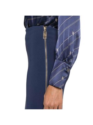 Falda Elisabetta Franchi midi de corte lápiz con cierres laterales decorativos para mujer