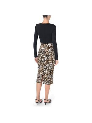 Falda Elisabetta Franchi midi lápiz con estampado animal print y cinturón decorativo para mujer