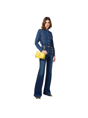Jean Elisabetta Franchi flare de tiro alto con botones decorativos para mujer