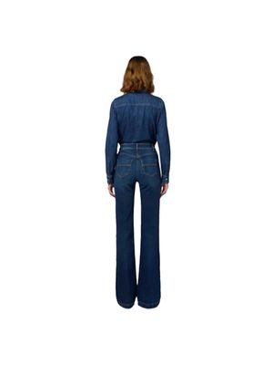 Jean Elisabetta Franchi flare de tiro alto con botones decorativos para mujer