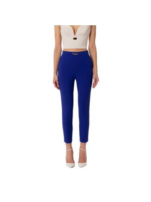 Pantalón Elisabetta Franchi azul rey de corte recto para mujer