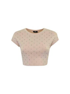 Sweater Elisabetta Franchi con letras en relieve y diseño elegante para mujer