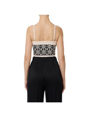 Top Elisabetta Franchi con estampado geométrico y tirantes finos para mujer