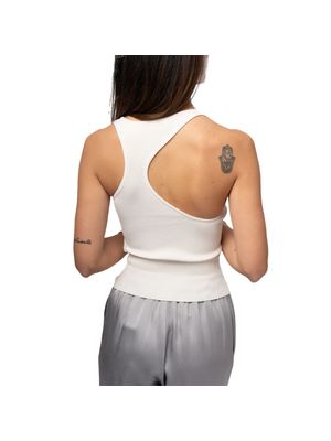 Top Elisabetta Franchi de punto acanalado para mujer